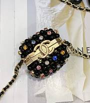 Fortok Chanel Mini Evening Bag Glass Pearls & Gold-Tone Metal Black & Multicolour - 4