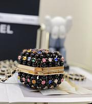 Fortok Chanel Mini Evening Bag Glass Pearls & Gold-Tone Metal Black & Multicolour - 3