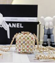 Fortok Chanel Mini Evening Bag Glass Pearls&Gold-Tone Metal White&Multicolour - 1