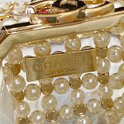 Fortok Chanel Mini Evening Bag Glass Pearls&Gold-Tone Metal White&Multicolour - 3