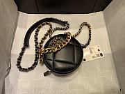 Fortok Chanel 21 Round Bag Sheepskin Black 12cm   - 3