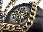 Fortok Chanel 21 Round Bag Sheepskin Black 12cm   - 2