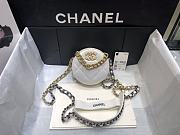 Fortok Chanel 21 Round Bag Sheepskin White 12cm - 1