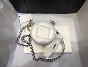 Fortok Chanel 21 Round Bag Sheepskin White 12cm - 6