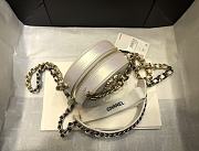 Fortok Chanel 21 Round Bag Sheepskin White 12cm - 4