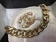 Fortok Chanel 21 Round Bag Sheepskin White 12cm - 3