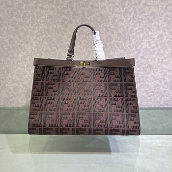 Fortok Fendi Peekaboo X-Tote Bag Brown 41x29.5x16cm