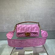Fortok Fendi Baguette F Logo Embroidered Bag in Pink 26x13x6cm - 1