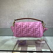 Fortok Fendi Baguette F Logo Embroidered Bag in Pink 26x13x6cm - 5