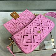 Fortok Fendi Baguette F Logo Embroidered Bag in Pink 26x13x6cm - 4