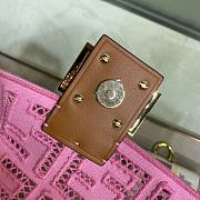 Fortok Fendi Baguette F Logo Embroidered Bag in Pink 26x13x6cm - 2