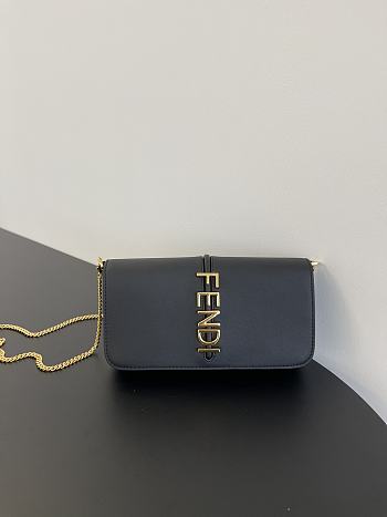 Fortok Fendi Graphy Chain Bag Black 22x5x11cm