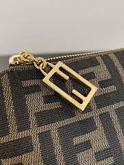 Fortok Fendi Baguette Pouch Brown Jacquard FF Fabric Clutch - 5