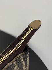 Fortok Fendi Baguette Pouch Brown Jacquard FF Fabric Clutch - 2