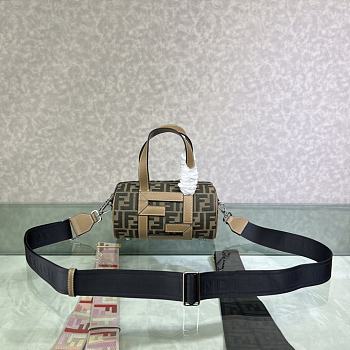 Fortok Fendi O'lock Canvas Tote Bag 21.5x13x13cm