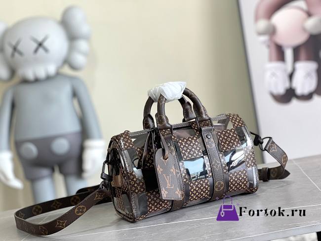 Fortok Louis Vuitton Keepall Bandoulière 25 Monogram Macassar Canvas Bag - 1