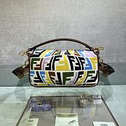 Fortok Fendi Baguette Ff Vertigo Canvas Shoulder Bag 26x13x6cm - 5
