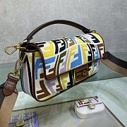 Fortok Fendi Baguette Ff Vertigo Canvas Shoulder Bag 26x13x6cm - 4