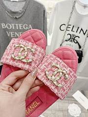 Fortok Chanel Tweed Slides Pink - 6