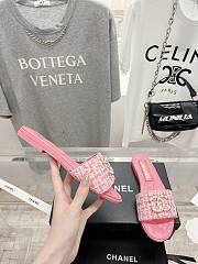Fortok Chanel Tweed Slides Pink - 5
