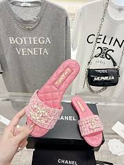 Fortok Chanel Tweed Slides Pink - 2