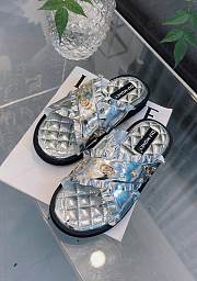 Fortok Chanel Slippers Silver - 4