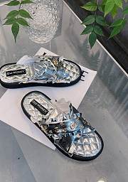 Fortok Chanel Slippers Silver - 5
