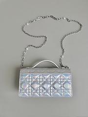 Fortok Dior Miss Mini Bag Iridescent Metallic Silver-Tone Cannage Lambskin - 2