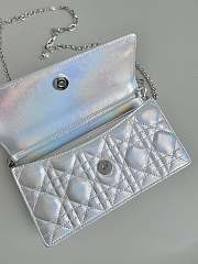 Fortok Dior Miss Mini Bag Iridescent Metallic Silver-Tone Cannage Lambskin - 4