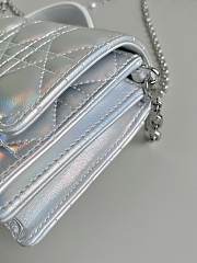 Fortok Dior Miss Mini Bag Iridescent Metallic Silver-Tone Cannage Lambskin - 6