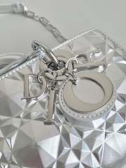 Fortok Dior D-Joy Bag Diamond Silver 22.5×12×5.5cm - 2