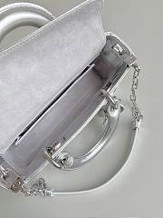 Fortok Dior D-Joy Bag Diamond Silver 22.5×12×5.5cm - 4