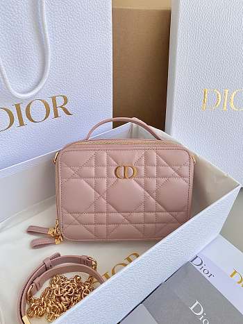 Fortok Dior Caro Box Bag Pink 18×5×13cm 