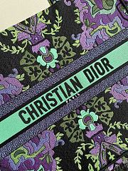 Fortok Dior Book Tote Multicolor Dior Indian Purple Embroidery 42x35x18.5cm - 4