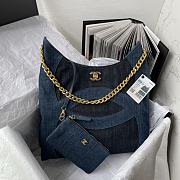 Fortok Chanel CC Denim Shopping Bag 34×36×7cm - 1