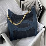 Fortok Chanel CC Denim Shopping Bag 34×36×7cm - 5