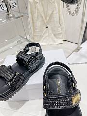 Fortok Dior Dioract Sandal Black Braided Raffia - 2