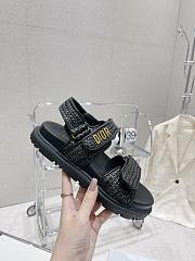 Fortok Dior Dioract Sandal Black Braided Raffia - 6