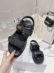Fortok Dior Dioract Sandal Black Braided Raffia - 5
