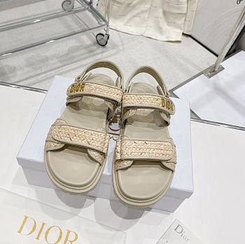 Fortok Dior Dioract Sandal Jute-Colored Braided Raffia