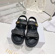 Fortok Dior Dioract Sandal Black Braided Raffia - 1