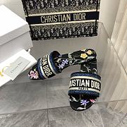 Fortok Dior Dway Slides Black Multicolor Embroidered Cotton - 5
