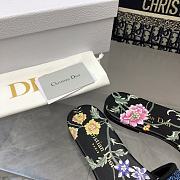 Fortok Dior Dway Slides Black Multicolor Embroidered Cotton - 2