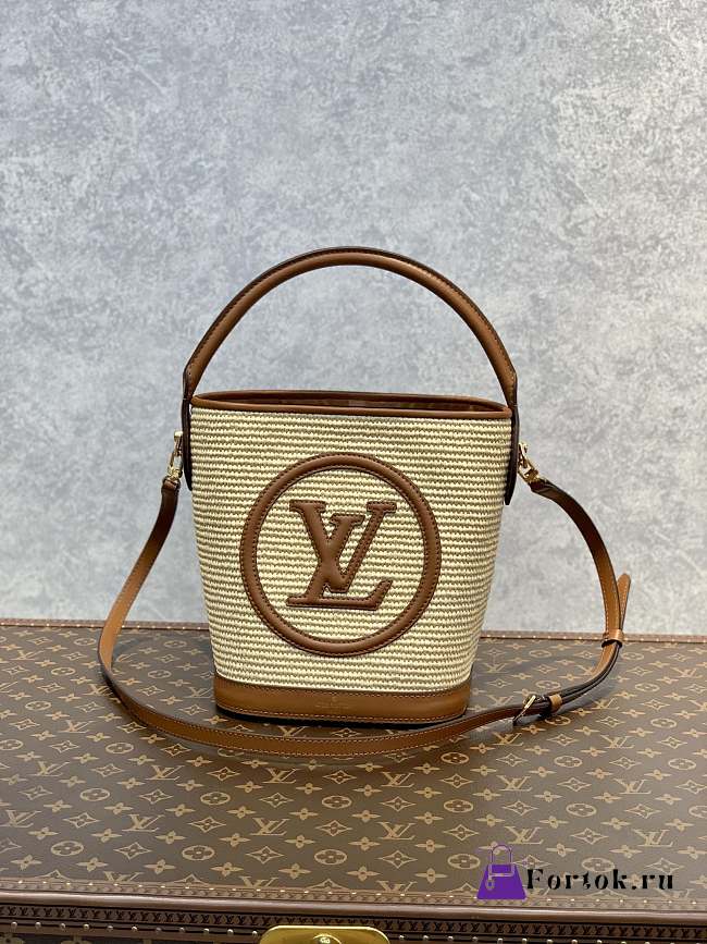 Fortok Louis Vuitton Petit Bucket Bag Caramel Brown M59962 20x19x24cm - 1