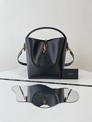 Fortok Saint Laurent Le37 Bucket Bag Black Shiny Leather - 1