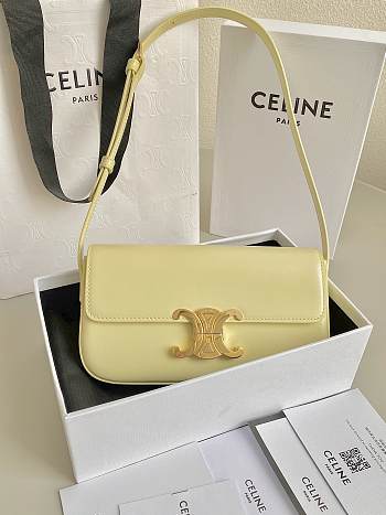 Fortok Celine Triomphe Shoulder Bag Yellow 20×10×4cm