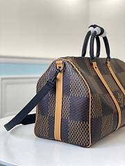 Fortok Louis Vuitton Keepall Bandoulière 50 Damier Ebene Canvas Bag - 5