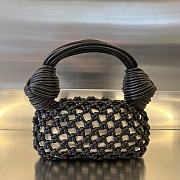 Fortok Bottega Veneta Double Knot Top Handle Bag Black 24x15x5cm - 1