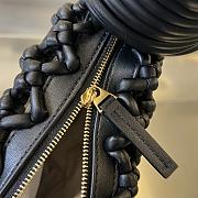 Fortok Bottega Veneta Double Knot Top Handle Bag Black 24x15x5cm - 4