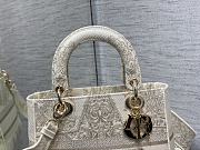 Fortok Dior Lady Christmas Embroidered Bag Beige 24cm - 3